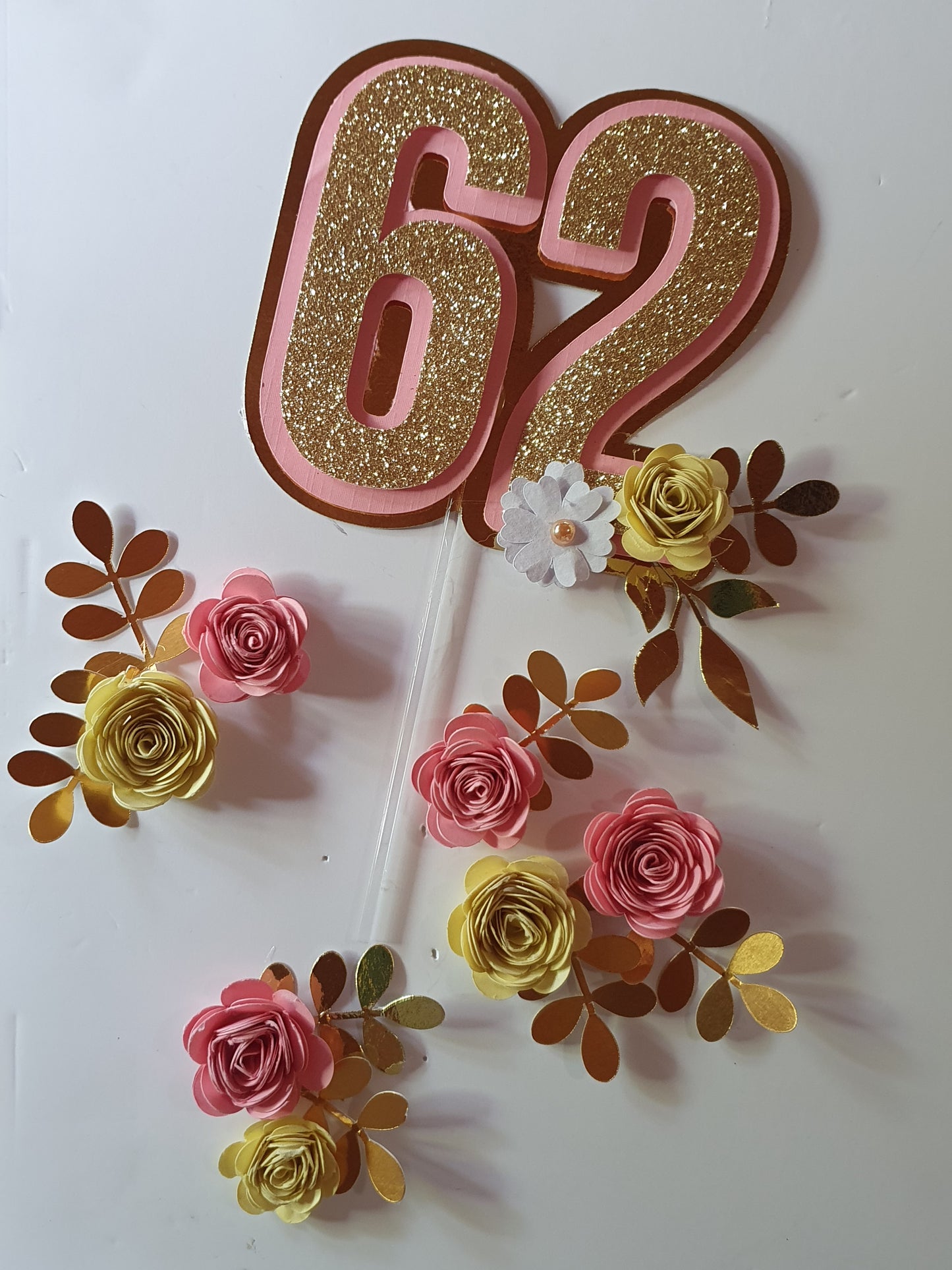 Cake topper éclaté âge et fleurs