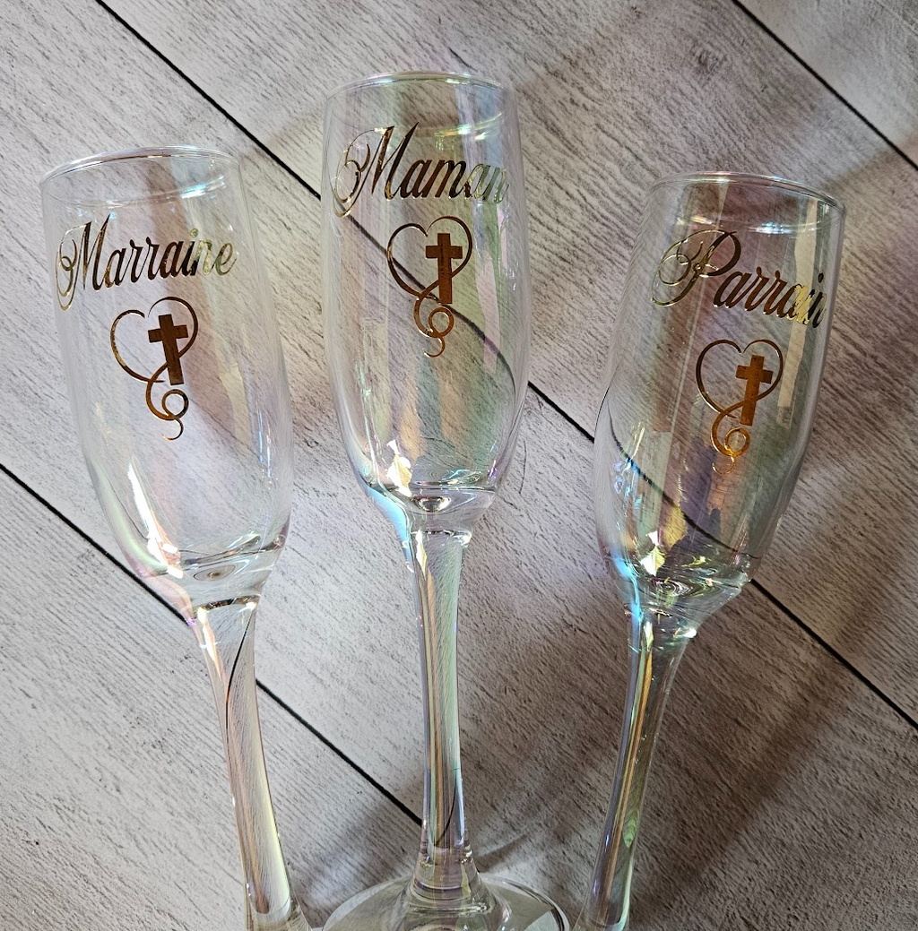 Flûte en verre personnalisée