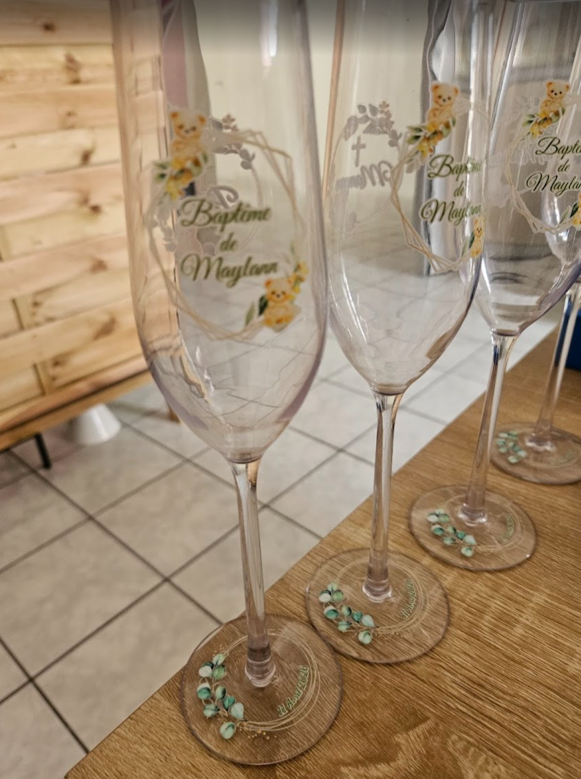 Flûte en verre personnalisée